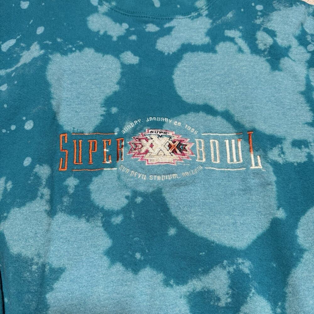 Vintage 90s Salem Tie-Dye NFL Super Bowl XXX Sweatshirt Size M Made in USA - Picture 4 of 9